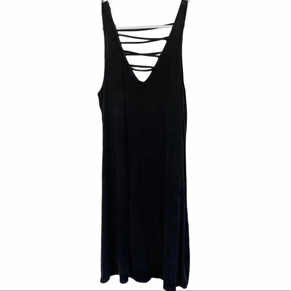 Bear Dance Black Front and Back Strap Dress Small